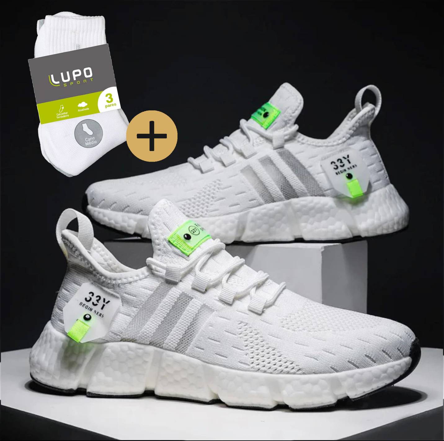 Tênis Dufins Speed Respirável + Brinde (03 pares meia Lupo)