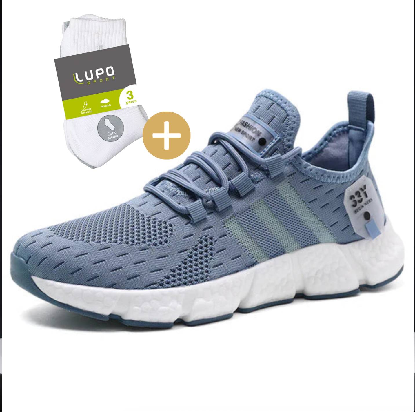 Tênis Dufins Speed Respirável + Brinde (03 pares meia Lupo)