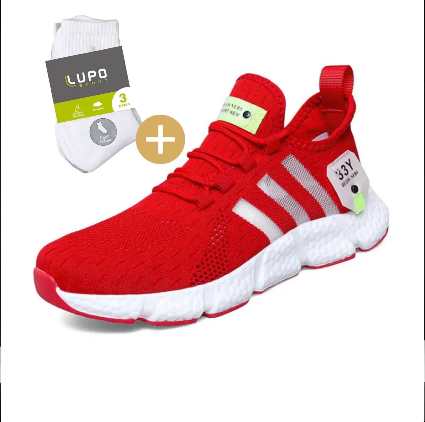 Tênis Dufins Speed Respirável + Brinde (03 pares meia Lupo)