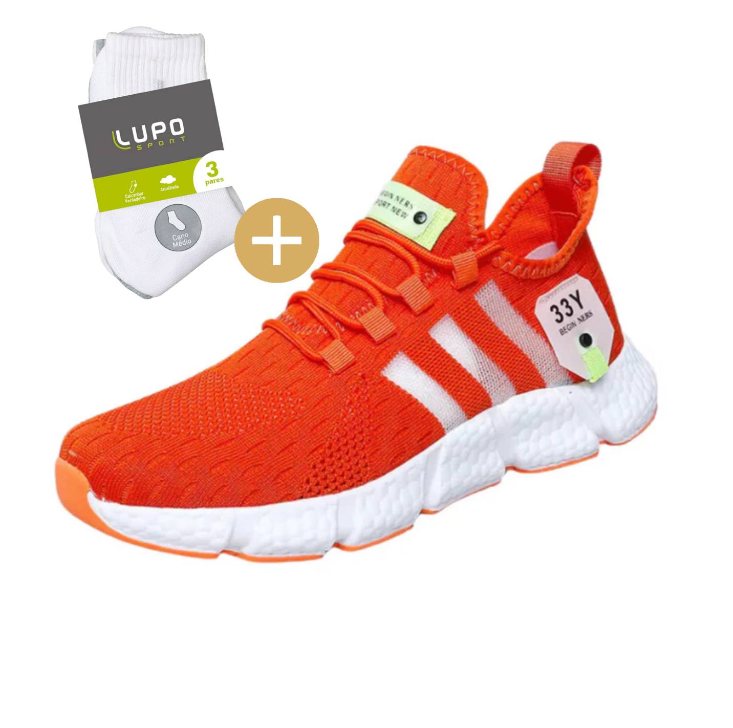 Tênis Dufins Speed Respirável + Brinde (03 pares meia Lupo)