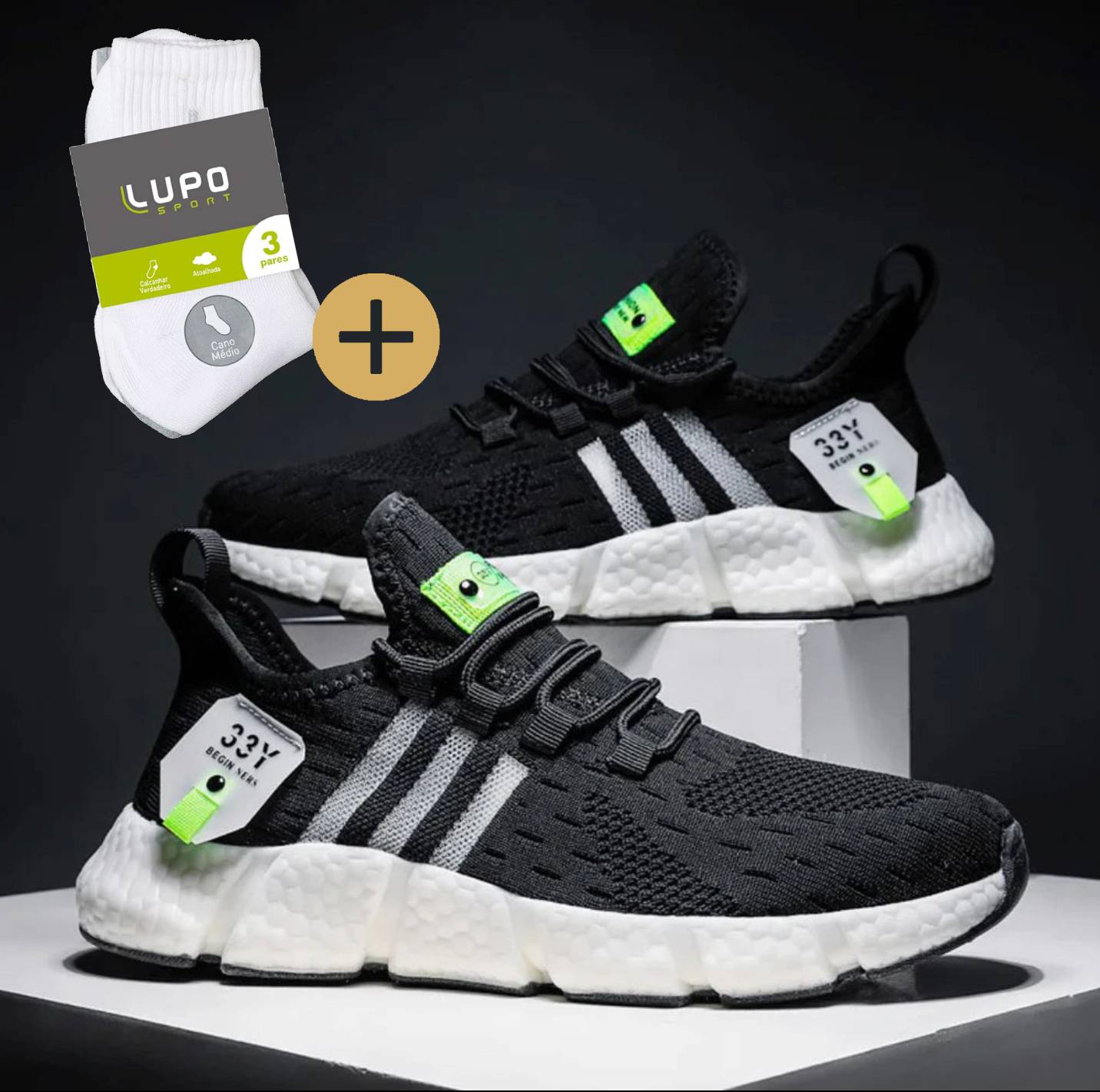 Tênis Dufins Speed Respirável + Brinde (03 pares meia Lupo)