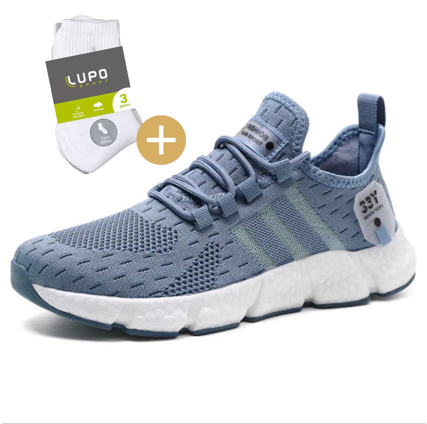 Tênis Dufins Speed Respirável + Brinde (03 pares meia Lupo)