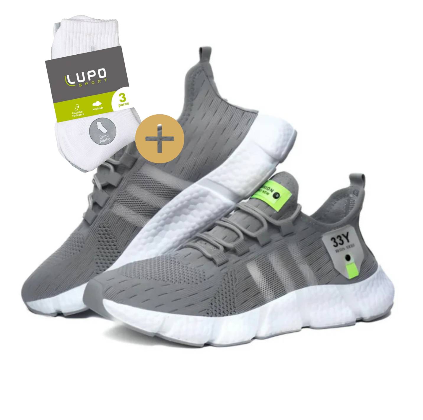 Tênis Dufins Speed Respirável + Brinde (03 pares meia Lupo)