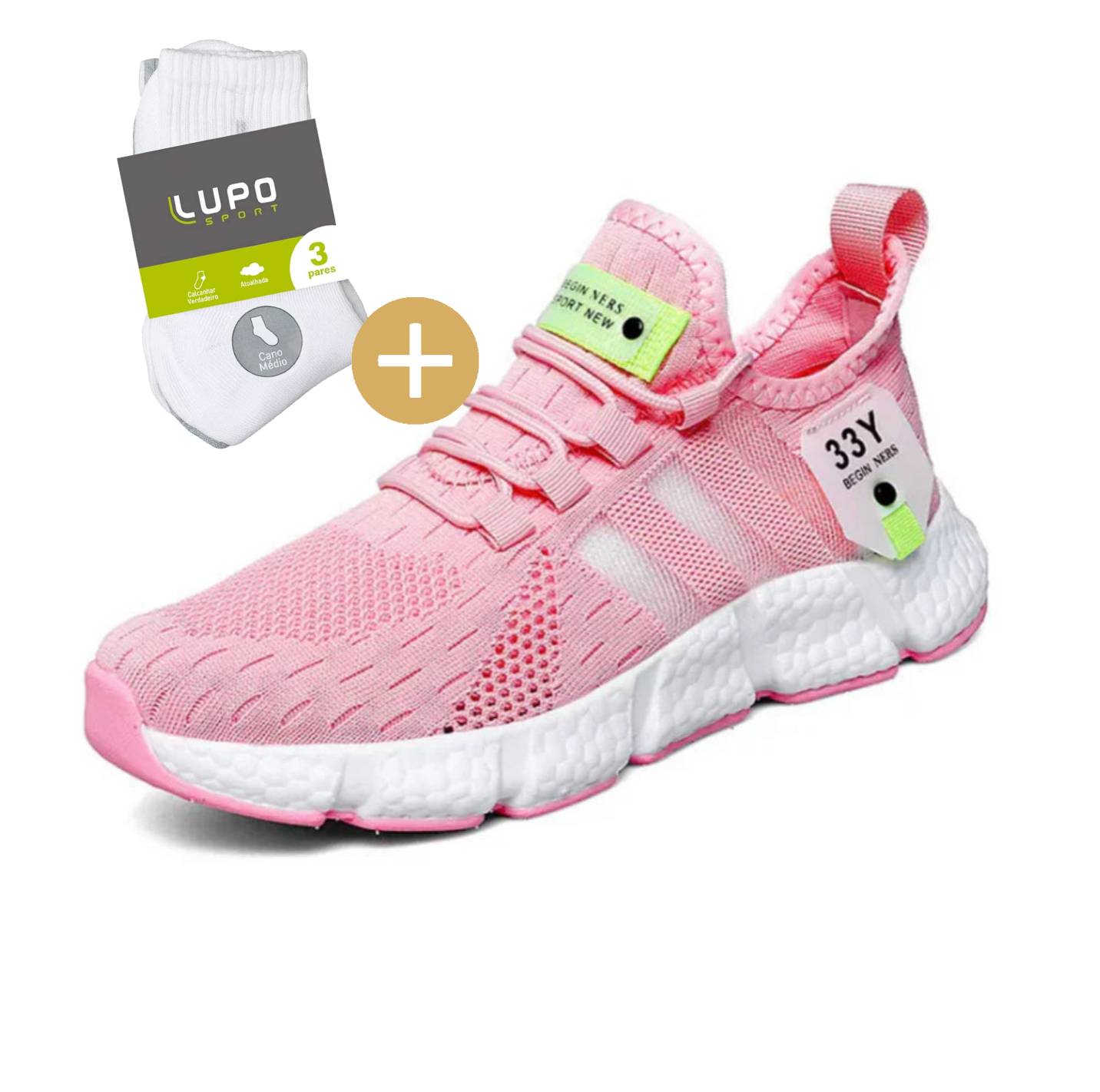 Tênis Dufins Speed Respirável + Brinde (03 pares meia Lupo)