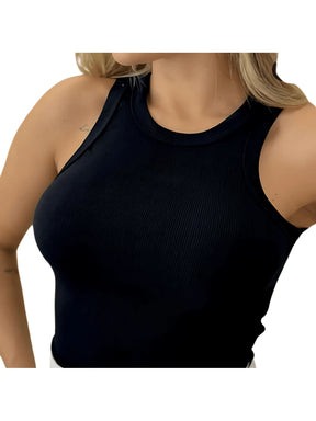 Regata Feminina Blusa em Ribana Moda Candy Blogueira
