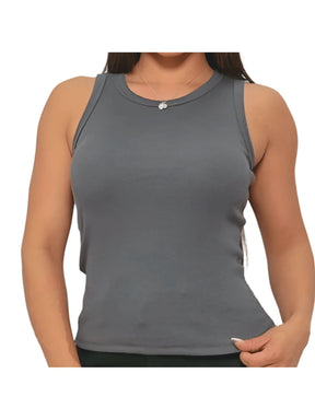 Regata Feminina Blusa em Ribana Moda Candy Blogueira
