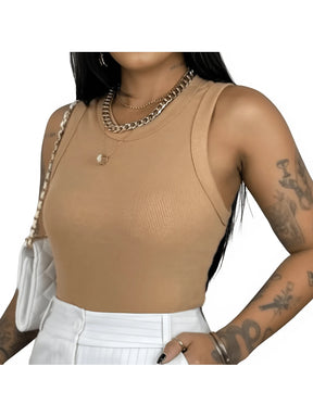Regata Feminina Blusa em Ribana Moda Candy Blogueira