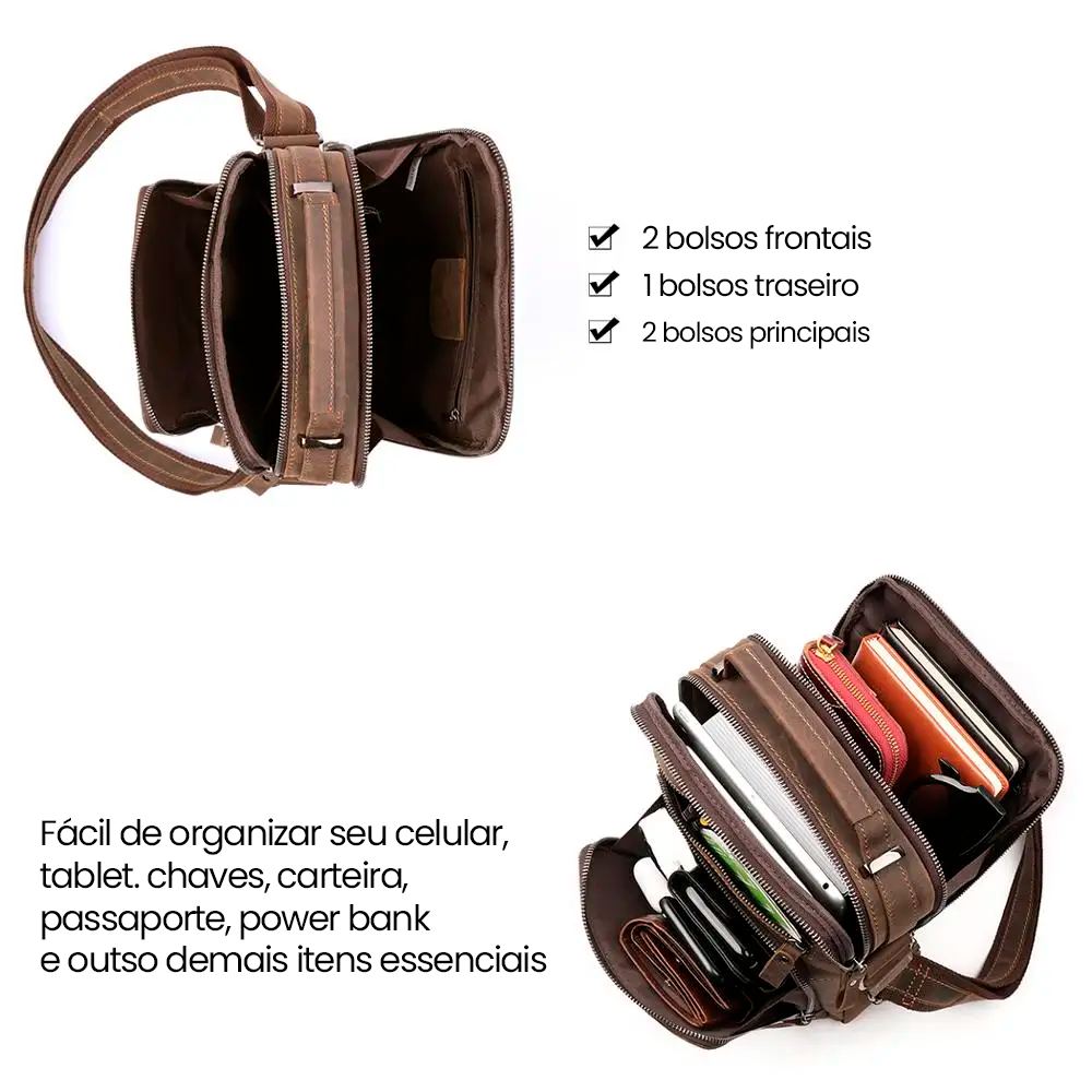 Mochila em Couro Genuíno em Vaca - Joyir Premium