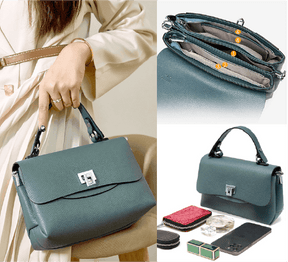 Bolsa Feminina Compacta de Couro Genuíno