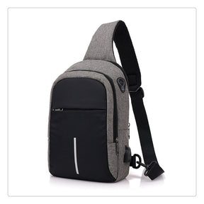 Mochila Transversal Shoulder Bag Carregamento USB