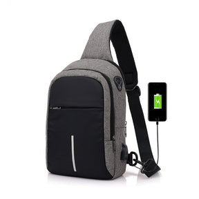Mochila Transversal Shoulder Bag Carregamento USB