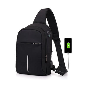 Mochila Transversal Shoulder Bag Carregamento USB