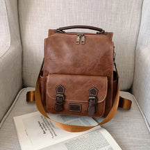 Mochila de Couro Feminina Modelo Vintage
