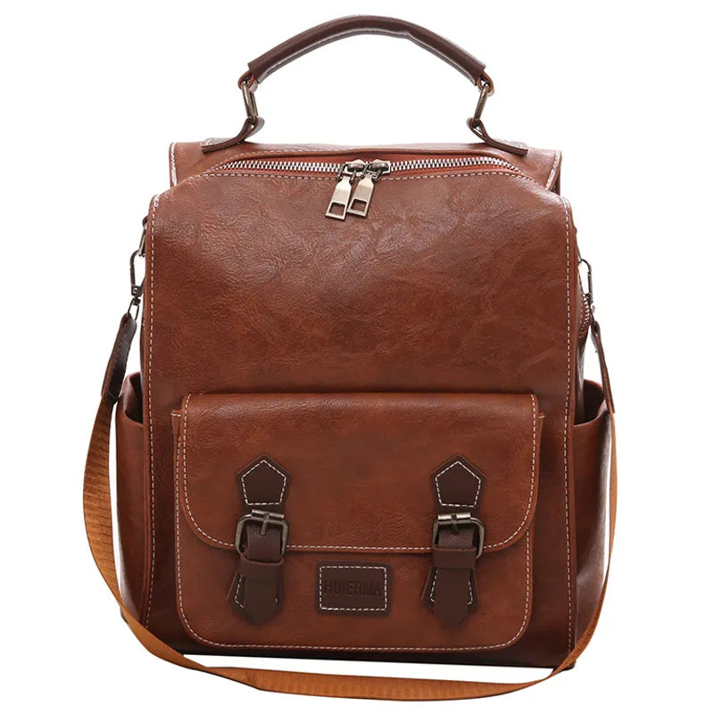 Mochila de Couro Feminina Modelo Vintage