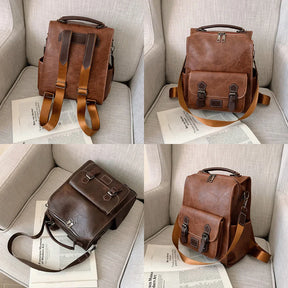 Mochila de Couro Feminina Modelo Vintage