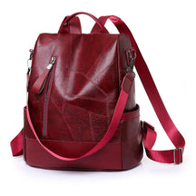 Mochila Feminina Antifurto de Couro  Letícia