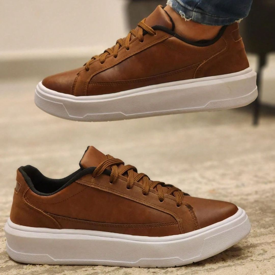 Sapatênis Masculino Casual Marrom Flex