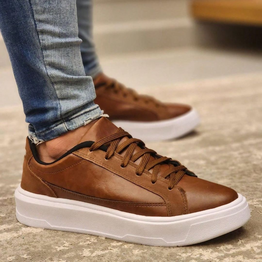 Sapatênis Masculino Casual Marrom Flex