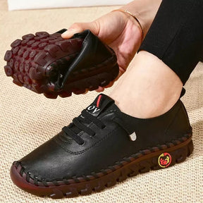 Tênis Feminino de Couro Casual Plus
