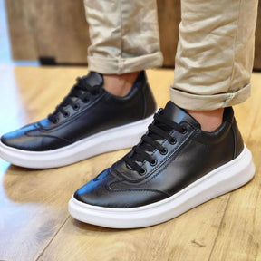Sapatênis Preto Masculino Casual Sola Alta Canvas