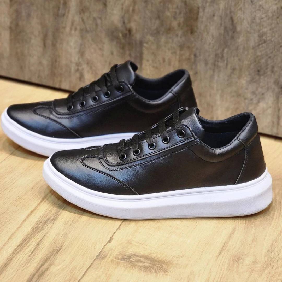 Sapatênis Preto Masculino Casual Sola Alta Canvas