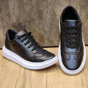 Sapatênis Preto Masculino Casual Sola Alta Canvas