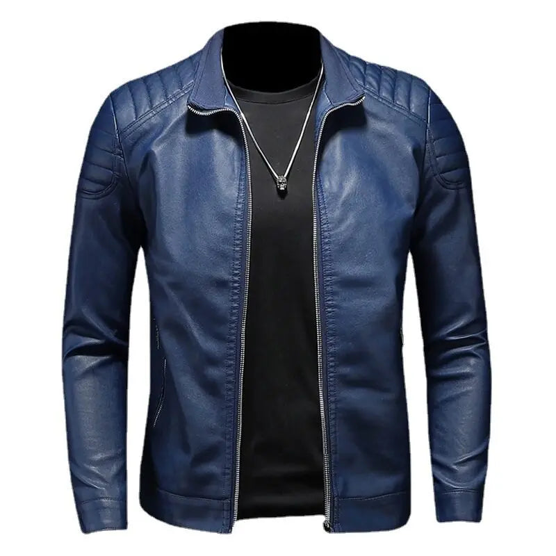 Jaqueta de Couro Motociclista Masculina Valezinni VZ167