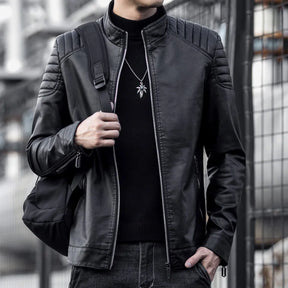 Jaqueta de Couro Motociclista Masculina Valezinni VZ167