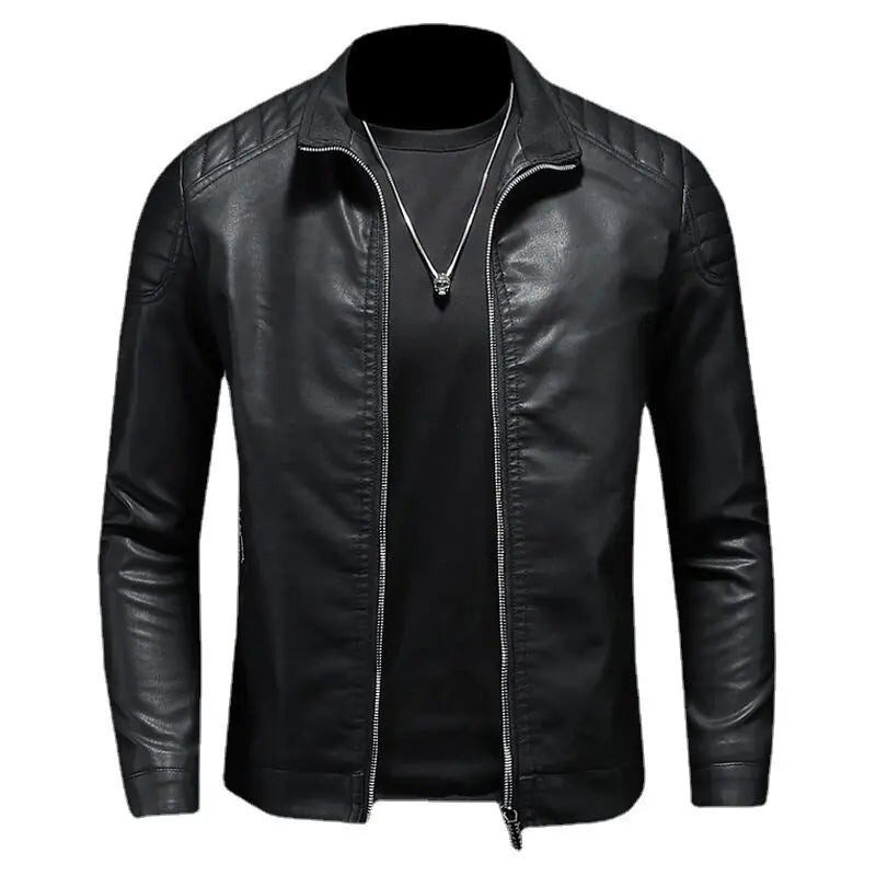 Jaqueta de Couro Motociclista Masculina Valezinni VZ167
