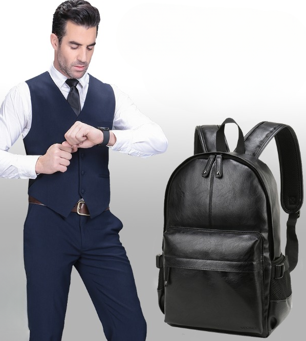 Mochila de Couro Compacta Modelo Urbano Notebook 14 Polegadas