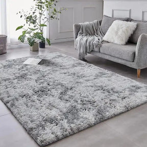 Tapete Felpudo Cinza Mesclado Antiderrapante para Sala e Quarto