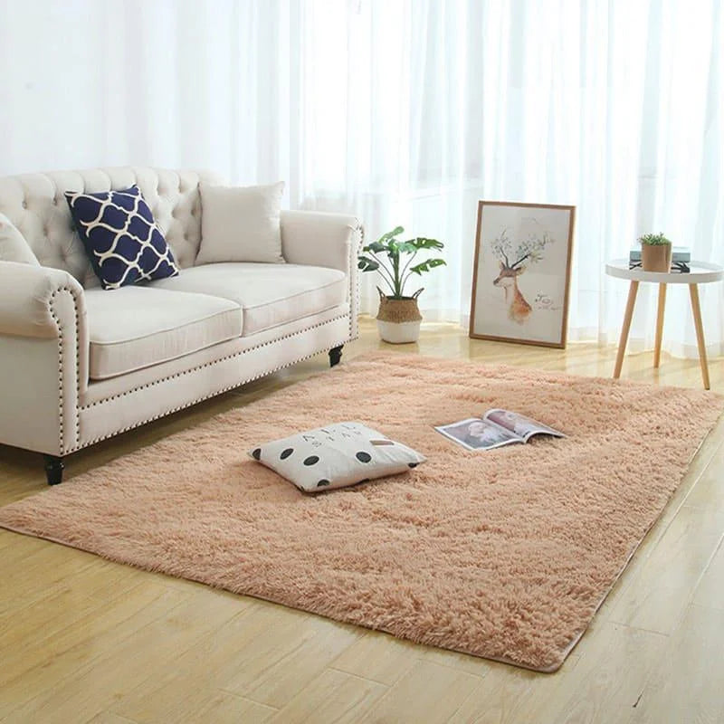 Tapete Felpudo Cáqui Antiderrapante para Sala e Quarto