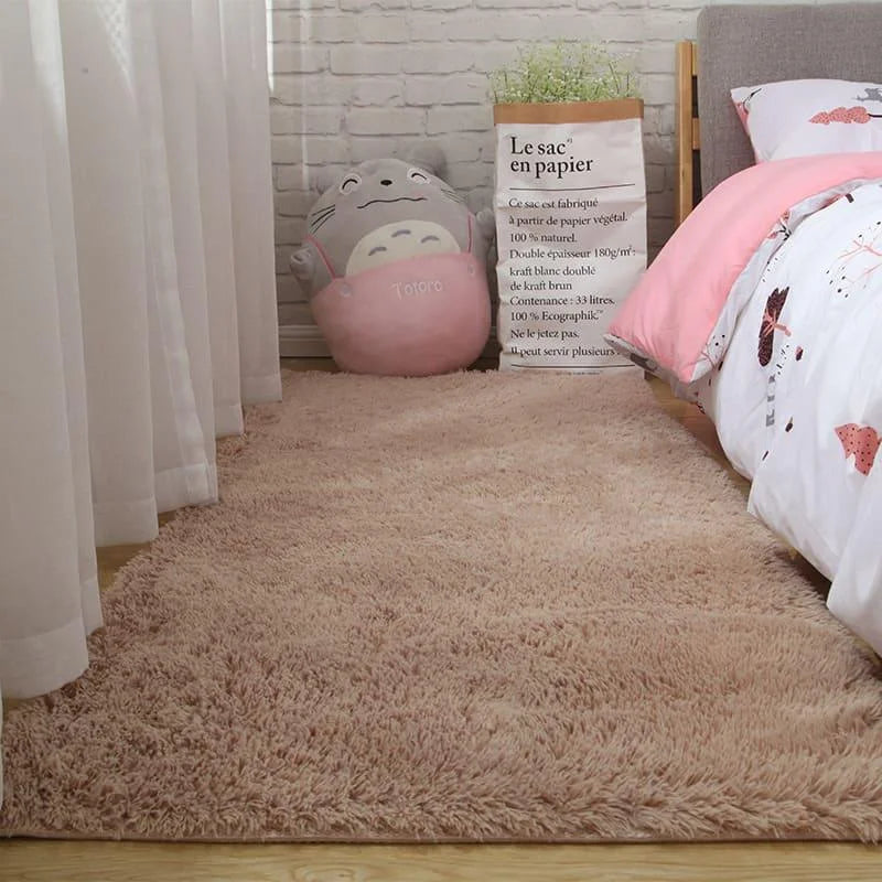 Tapete Felpudo Cáqui Antiderrapante para Sala e Quarto