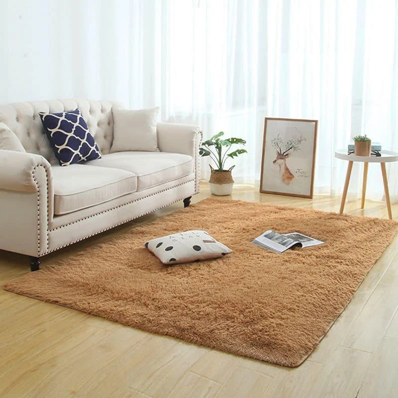 Tapete Felpudo Caramelo Antiderrapante para Sala e Quarto