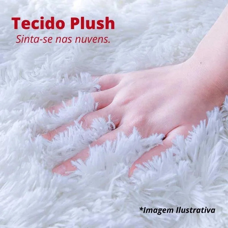 Tapete Felpudo Creme Antiderrapante para Sala e Quarto