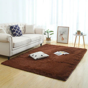 Tapete Felpudo Marrom Antiderrapante para Sala e Quarto