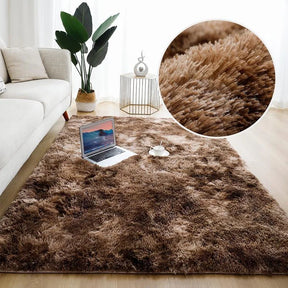 Tapete Felpudo Marrom Mesclado Antiderrapante para Sala e Quarto