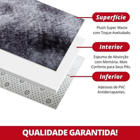 Tapete Felpudo Marrom Mesclado Antiderrapante para Sala e Quarto