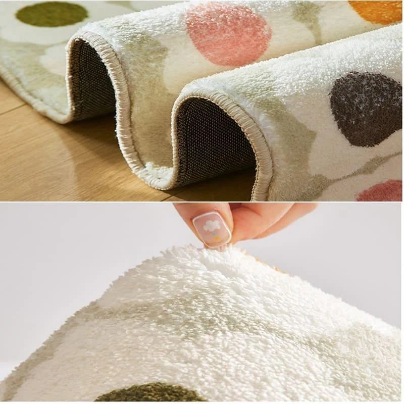 Tapete Infantil Redondo Arco-íris Antiderrapante para Quarto de Criança