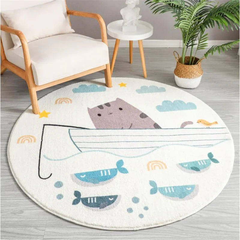 Tapete Infantil Pescador Antiderrapante para Quarto de Criança
