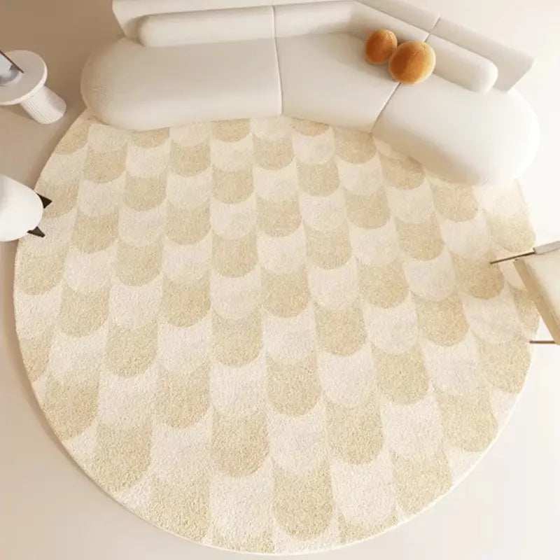 Tapete Redondo para Sala Moderno Antiderrapante de Luxo