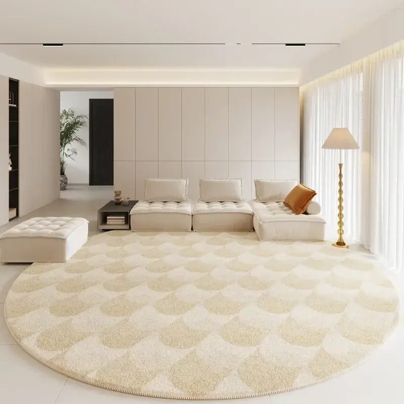 Tapete Redondo para Sala Moderno Antiderrapante de Luxo