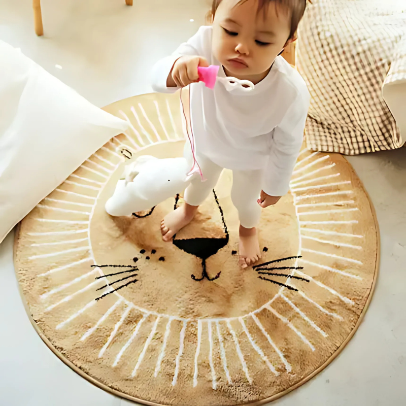 Tapete Infantil para Sala e Quarto Desenho Leão